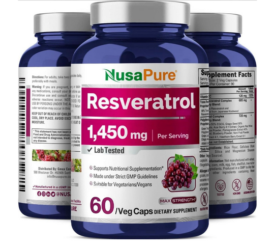 Resveratrol 1.450 mg 60 Cápsulas