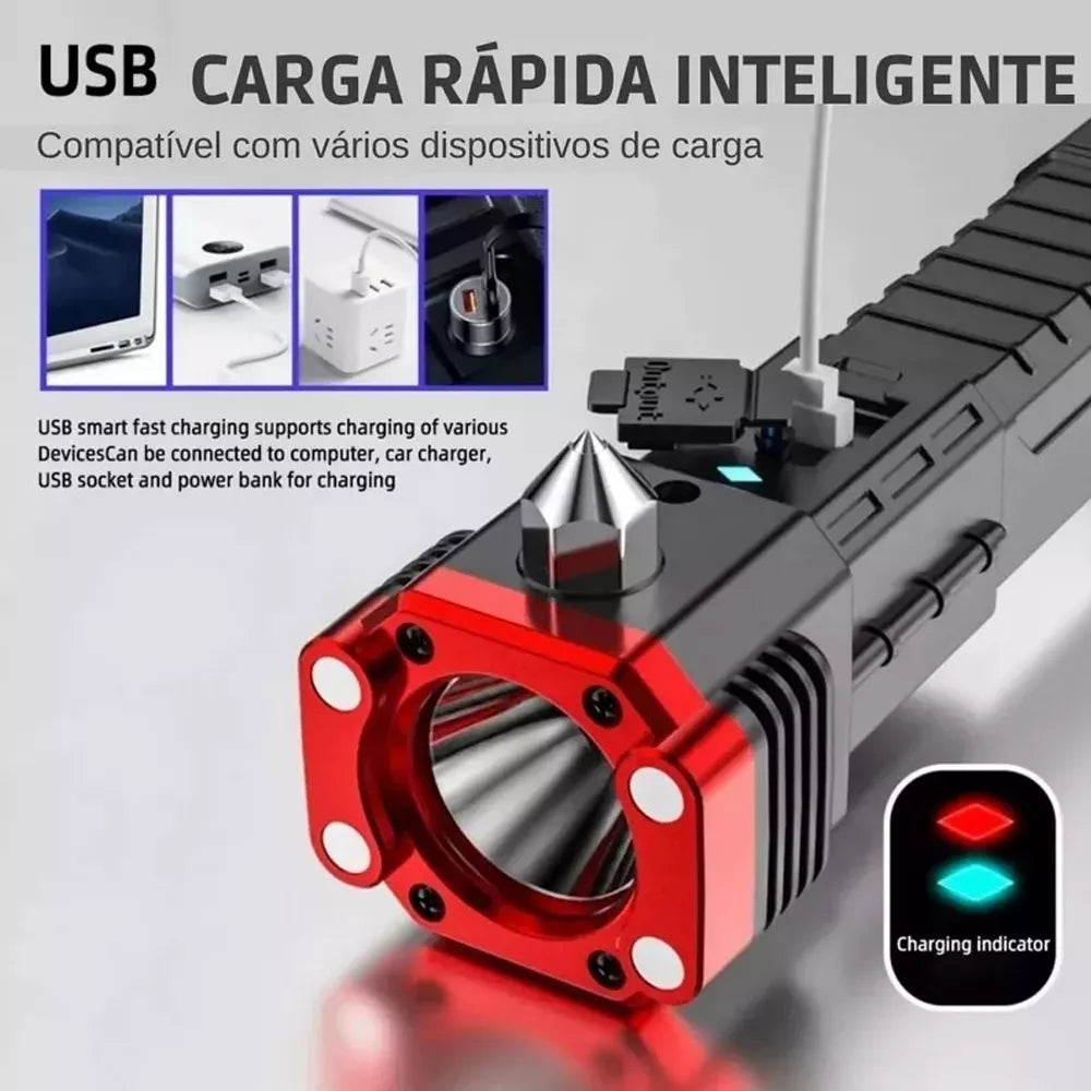 Linterna con martillo de seguridad automatica